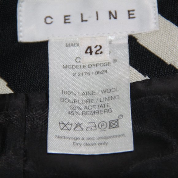 Celine Zebra Stripe Print Wool Mini Skirt Made in France Size 42 - Picture 3 of 6